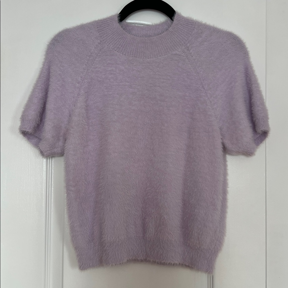 PILCRO Anthropologie pastel purple short sleeve sweater Size M